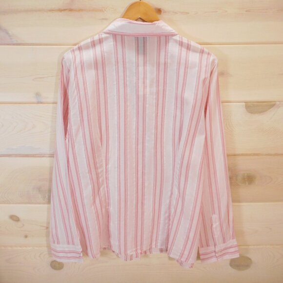 Lane Bryant Button-up Shirt Size 18/20 Pink Striped Long Sleeve Cotton NWT - Picture 3 of 10